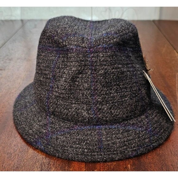 Jonathan Richards Robbie Grey Wool Tweed Fedora 54/ 6 5/8 NWT - Picture 5 of 8